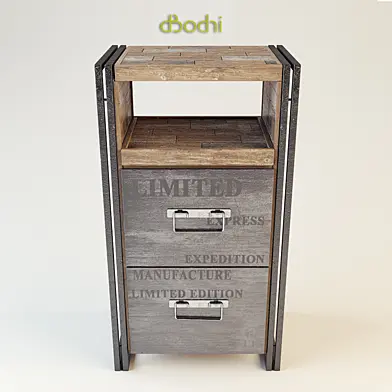 Chest of drawers made of solid teak Ferum 2 drawers