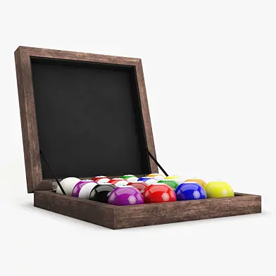 Pool Ball in Wood Box