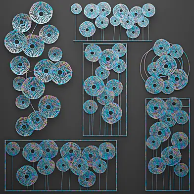 A collection of decor for the walls 3. wall decor, collection, set, sculpture, abstraction, disks, panels, metallic, loft, decoration, for walls, modern, decorative, circles, art