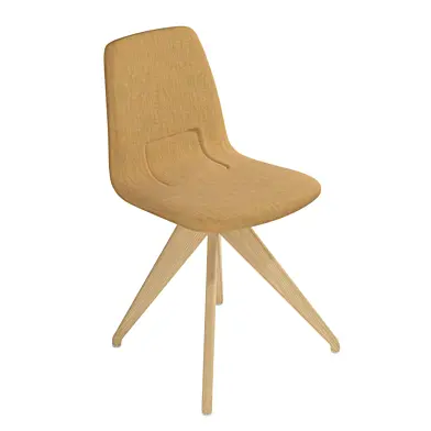 Chair TORSO 837-I POTOCCO Red linen and natural ash