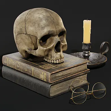 Skull and Books