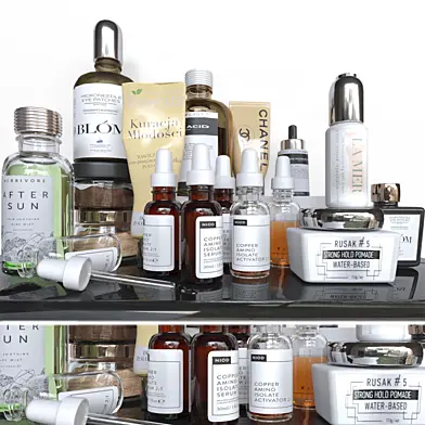 A set of cosmetics for the bathroom and beauty salons. Makeup