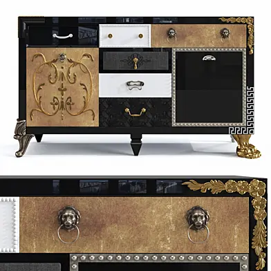 Narrow chest of drawers Patchwork Saint Babila
