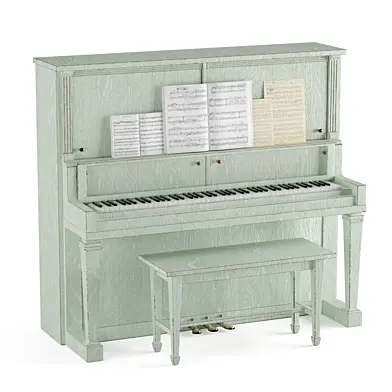 Piano vintage decor set 01