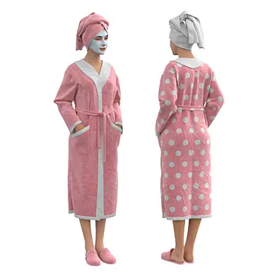 Woman in bathrobe