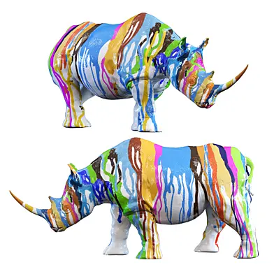 Deco Figurine Rhino Colore 26cm