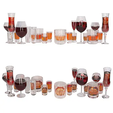Crystal set with whiskey. Alcohol