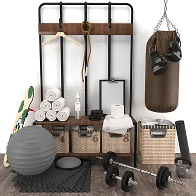 brown and black sport set - home gym
