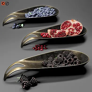 Dish with berries and fruits