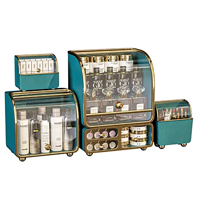 Designer shelf with luxury cosmetics for bathroom or beauty salon 2