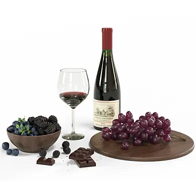 Decorative set with wine