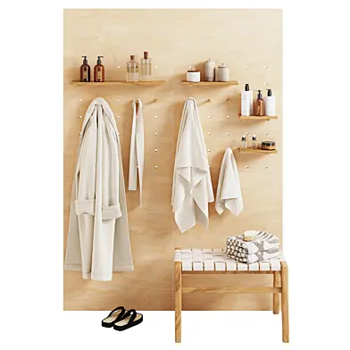 Pegboard Bathroom Set