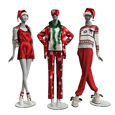 Mannequins in New Year's pajamas