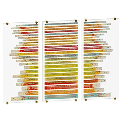 Volumetric wall panel Sticks Fused Glass Wall Art
