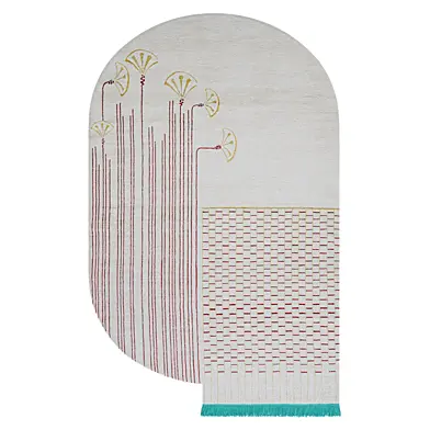Kahhal Looms Pearly Ibis Hand-Knotted 300x200cm Rug by Shewekar