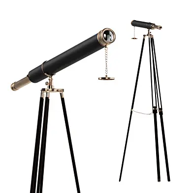 Shiny Brass Vintage Single Barrel Nautical Telescope Wooden Tripod Golden & Brown Finish for Home Decor