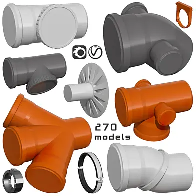 Counstraction designer water supply sewerage  pipes fittings clamps crosspieces couplings