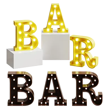 Decorative letters BAR, Aliexpress