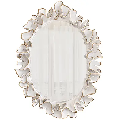 Coco Mirror White Faux Coral and Silver