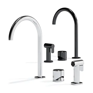 Kitchen Inox mixer with swiveling spout by Quadrodesign