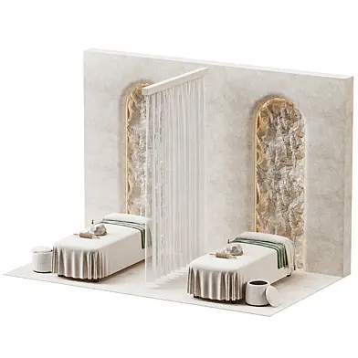 Modern spa with massage couch