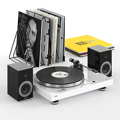 Yamaha Vinyl Player with Sony speakers and records