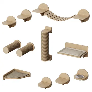 Wall mounted complex for cats