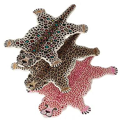 Leopard rug set