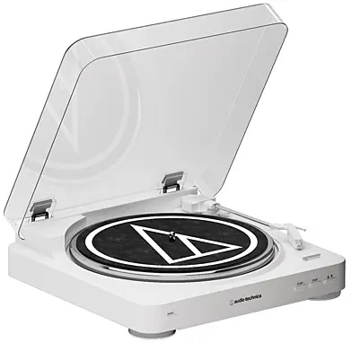 white audio technica turntable