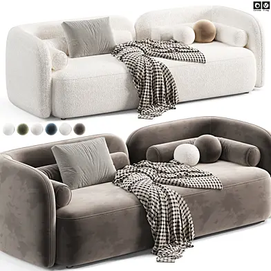 Bodrum Ivory Boucle Curved Sofa