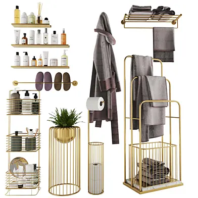 Bathroom Set with Robe & Towels-Vol.35 3A