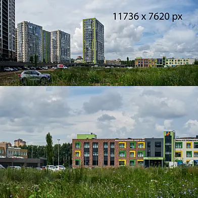 Panorama Kazan. View from the window. Parking. Summer 2025.
