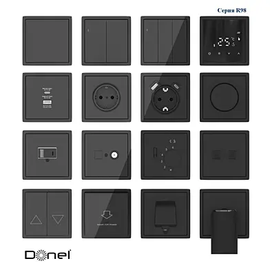 OM Sockets and switches series R98 Donel (black and matte carbon)