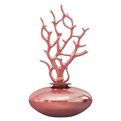Decorative sculpture Coral tree in pink metal