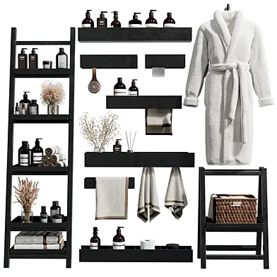 Bathroom Accessories With Decor and pampas dry plant Set 12