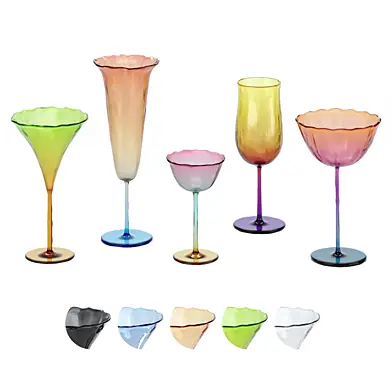 Set of festive glasses