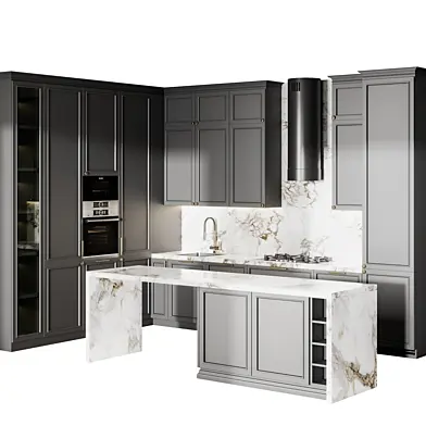 kitchen neoclassic with island