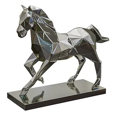 Geometric sculpture of a horse