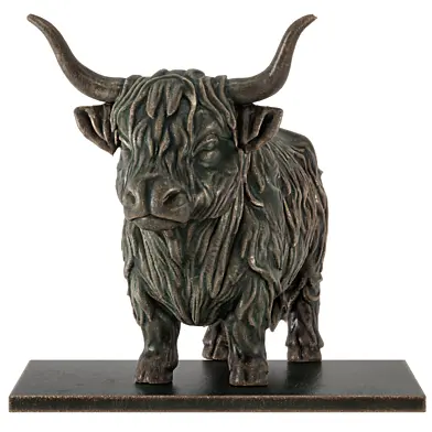 Old Bronze Cow Statue_Set 4198