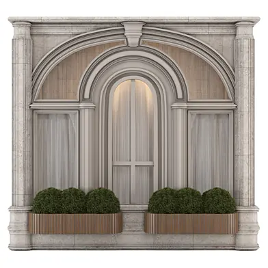 Stone Facade Element Window Box_Set 4265