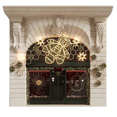 Parisian Store Front With Christmas Decorations - For Contest