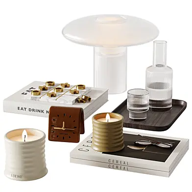 Decorative set with Nola table lamp