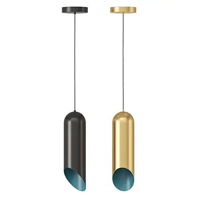Cylinder pendant lamp in black