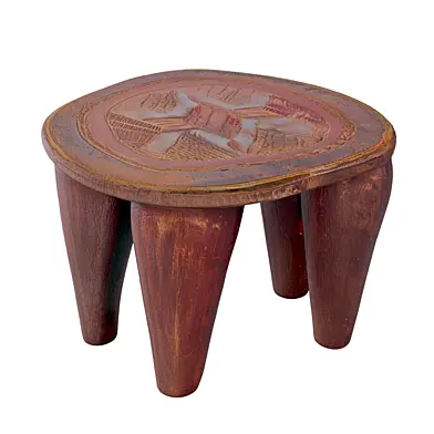 Vintage Painted Nupe Stool