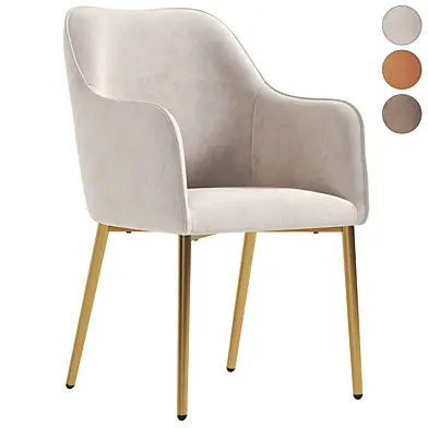 Chaise rembourrée en velours Ava