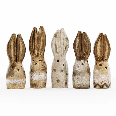 Ceramic figurines of rabbits