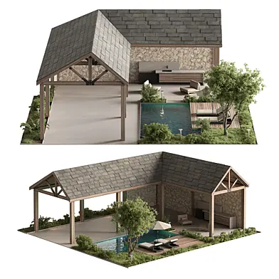 Landscape Furniture and Pool - Set 145