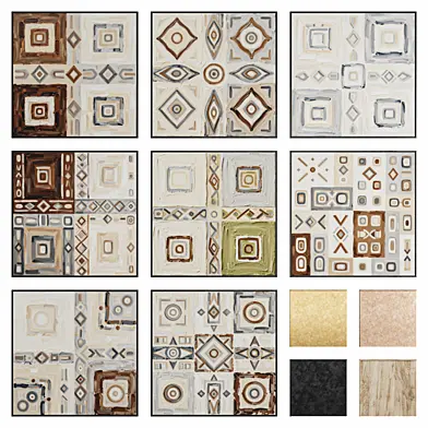 Set of 8 paintings Abstract Order | 4K | PBR
