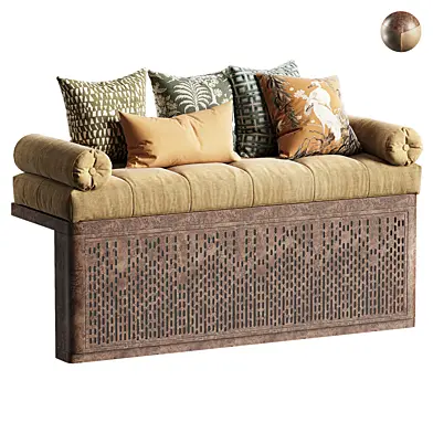 Window sill seat with grate and cushions