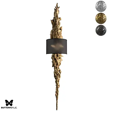 OM Butterfly L.C. Coral Long Wall Lamp Brass/Graphite/Silver Black